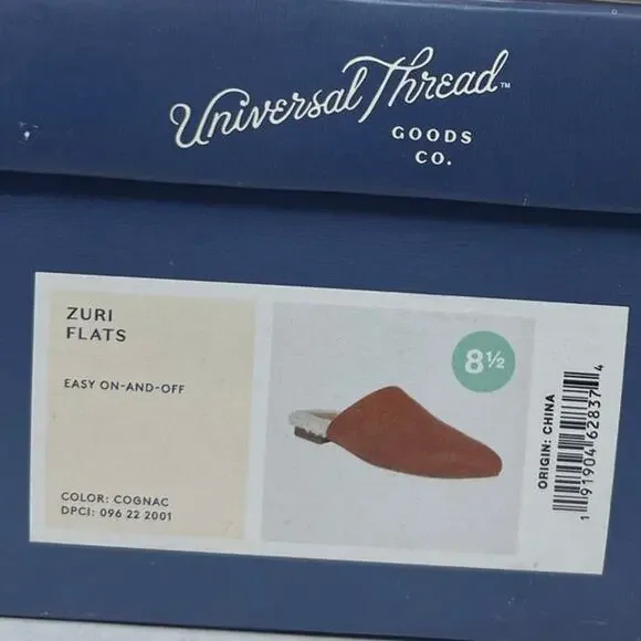 Universal Thread Zuri Flats Easy On Off Slides Cognac Brown Women's Size 8.5 - Picture 3 of 8